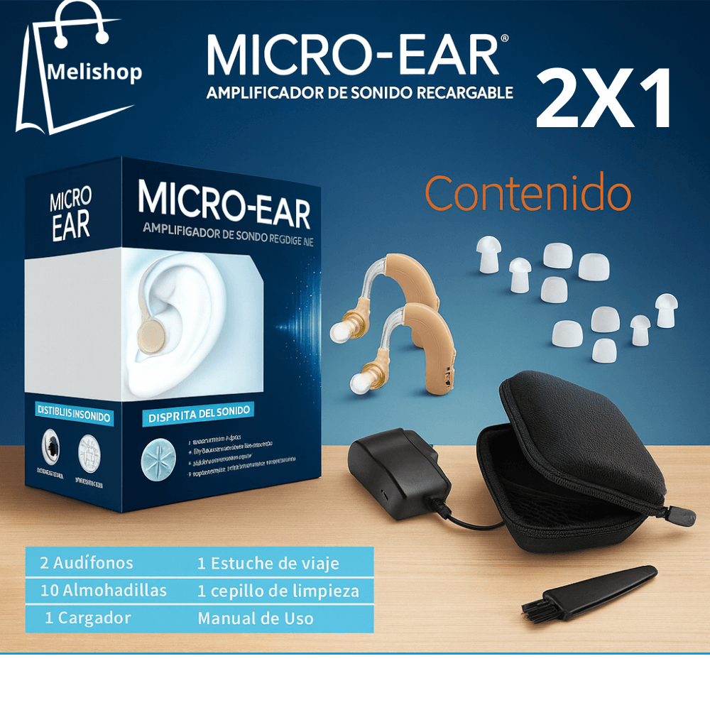 I - Audífono para la sordera MICRO-EAR - Recargable ✨¡OFERTA 2X1 DESCUENTO Ultimas Unidades!✨