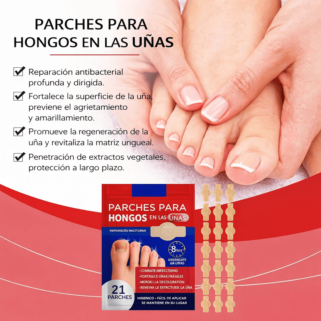 ¿Uñas dañadas, amarillas o con hongos? Recupera su apariencia mientras duermes con estos parches especializados.