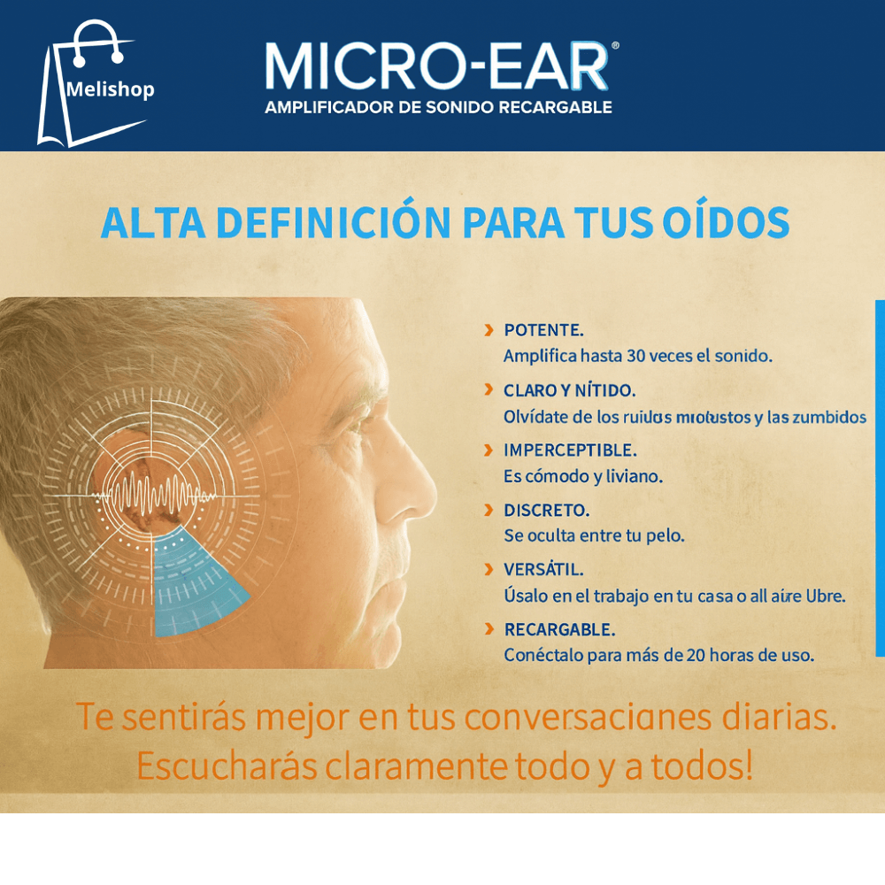 I - Audífono para la sordera MICRO-EAR - Recargable ✨¡OFERTA 2X1 DESCUENTO Ultimas Unidades!✨