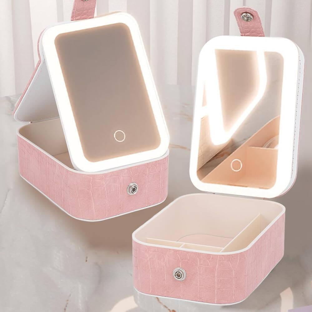 Estuche Maquillaje Portatil Espejo LED