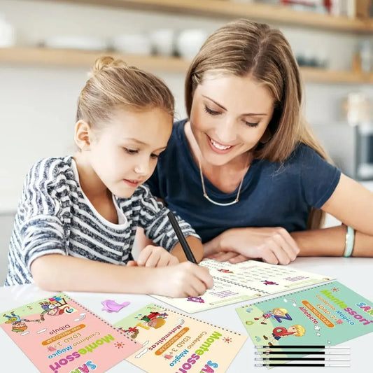 Cuaderno Mágico Montessori 4 en 1 ✍️ Reutilizable + Lápiz y 10 Tintas | OFERTA $27.990